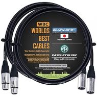 WORLDS BEST CABLES 2 Units - 6 Foot - Quad Balanced Microphone Cable Custom Made Using Canare L-4E6S Wire and Neutrik Silver NC3MXX Male & NC3FXX Female XLR Plugs