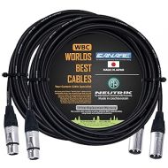 WORLDS BEST CABLES 2 Units - 75 Foot - Quad Balanced Microphone Cable Custom Made Using Canare L-4E6S Wire and Neutrik Silver NC3MXX Male & NC3FXX Female XLR Plugs