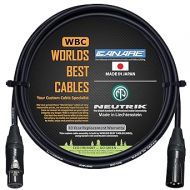 WORLDS BEST CABLES 5 Foot - Quad Balanced Microphone Cable Custom Made Using Canare L-4E6S Wire and Neutrik Gold NC3MXX-B Male & NC3FXX-B Female XLR Plugs