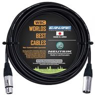 WORLDS BEST CABLES 18 Foot - Quad Balanced Microphone Cable Custom Made Using Canare L-4E6S Wire and Neutrik Silver NC3MXX Male & NC3FXX Female XLR Plugs