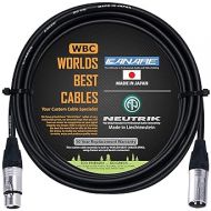 WORLDS BEST CABLES 8 Foot - Quad Balanced Microphone Cable Custom Made Using Canare L-4E6S Wire and Neutrik Silver NC3MXX Male & NC3FXX Female XLR Plugs