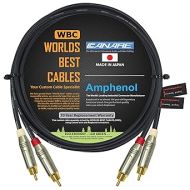WORLDS BEST CABLES 6 Foot RCA Cable Pair - Made with Canare L-4E6S, Star Quad, Audio Interconnect Cable and Amphenol ACPR Gold RCA Connectors - Directional Design - Custom Made