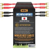 WORLDS BEST CABLES 4 Units - 6 Inch - Canare 4S11 - Audiophile Grade - 11AWG - HiFi Speaker Jumper Cable Terminated with Gold Spade Connectors