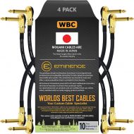 4 Units - 5 Inch - Pedal, Effects, Patch, Instrument Cable Custom Made by WORLDS BEST CABLES  Made Using Mogami 2524 Wire and Eminence Gold Plated ¼ inch (6.35mm) R/A Pancake Type