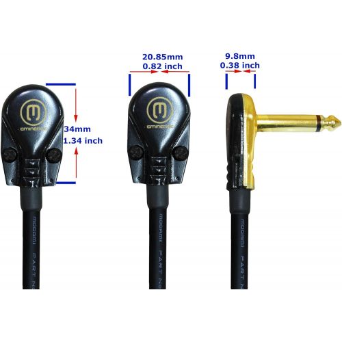  4 Units - 5 Inch - Pedal, Effects, Patch, Instrument Cable Custom Made by WORLDS BEST CABLES  Made Using Mogami 2524 Wire and Eminence Gold Plated ¼ inch (6.35mm) R/A Pancake Type