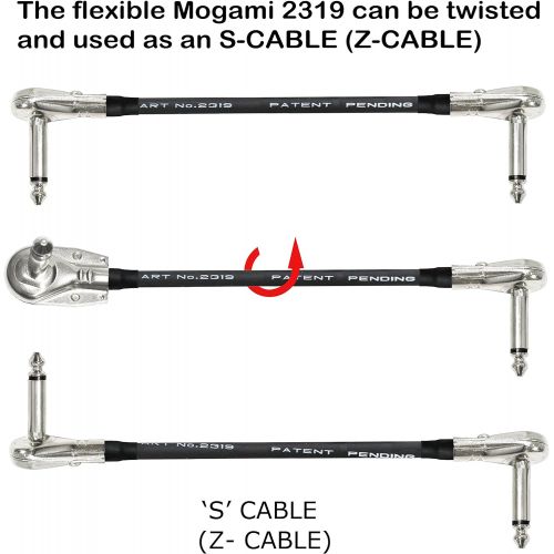  6 Units - 2 Foot - Pedal, Effects, Patch, Instrument Cable Custom Made by WORLDS BEST CABLES  Made Using Mogami 2319 Wire and Eminence Nickel Plated ¼ inch (6.35mm) R/A Pancake Ty