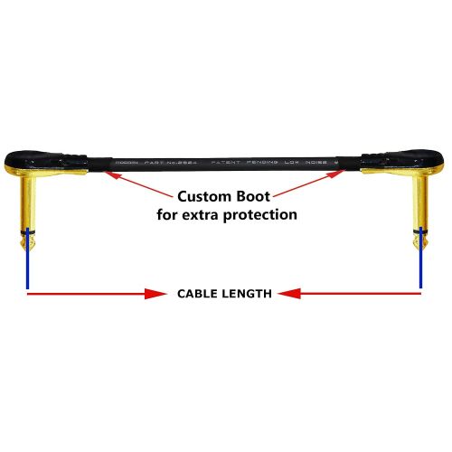  6 Units - 10 Inch - Pedal, Effects, Patch, Instrument Cable Custom Made by WORLDS BEST CABLES  Made Using Mogami 2524 Wire and Eminence Gold Plated ¼ inch (6.35mm) R/A Pancake Typ