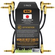 3 Units - 5 Inch - Pedal, Effects, Patch, Instrument Cable Custom Made by WORLDS BEST CABLES  Made Using Mogami 2319 Wire and Eminence Gold Plated ¼ inch (6.35mm) R/A Pancake Type