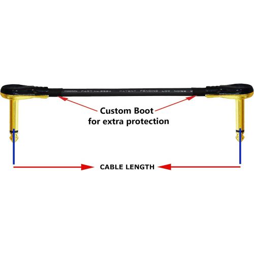  2 Units - 5 Foot-Pedal, Effects, Patch, instrument cable CUSTOM MADE By WORLDS BEST CABLES  made using Mogami 2524 wire and Eminence Gold Plated ¼ inch (6.35mm) R/A Pancake type C