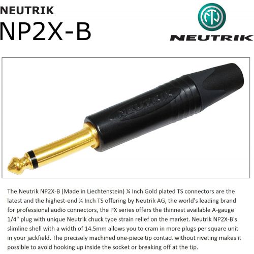  WORLDS BEST CABLES 25 Foot - Gotham GAC-1 Ultra Pro - Premium Low-Cap (21 pf/F) Guitar Bass Instrument Cable  w/Neutrik Gold Straight to Angled ¼ inch (6.35mm) TS Connectors - Custom Made by WORLDS