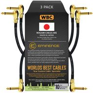 3 Units - 30 Inch - Pedal, Effects, Patch, instrument cable CUSTOM MADE By WORLDS BEST CABLES  made using Mogami 2524 wire and Eminence Gold Plated ¼ inch (6.35mm) R/A Pancake typ