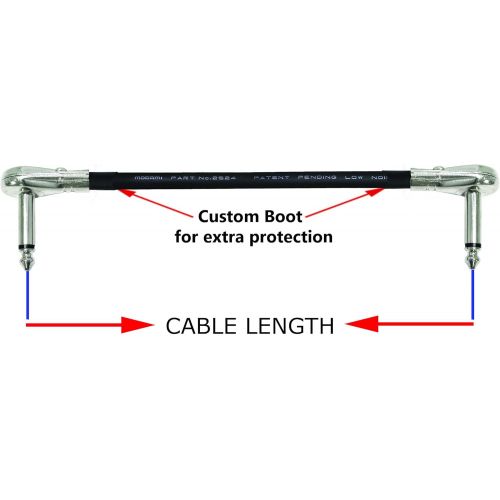  6 Units - 6 Inch - Pedal, Effects, Patch, Instrument Cable Custom Made by WORLDS BEST CABLES  Made Using Mogami 2524 Wire and Eminence Nickel Plated ¼ inch (6.35mm) R/A Pancake Ty