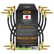 5 Units - 4 Inch - Pedal, Effects, Patch, instrument cable CUSTOM MADE By WORLDS BEST CABLES  made using Mogami 2524 wire and Eminence Gold Plated ¼ inch (6.35mm) R/A Pancake type