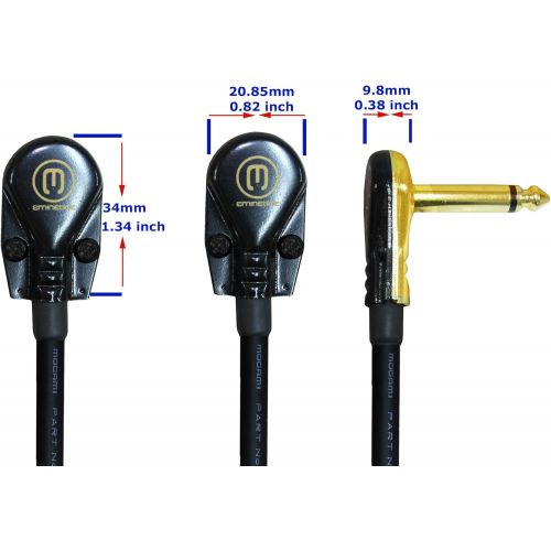  5 Units - 4 Inch - Pedal, Effects, Patch, instrument cable CUSTOM MADE By WORLDS BEST CABLES  made using Mogami 2524 wire and Eminence Gold Plated ¼ inch (6.35mm) R/A Pancake type