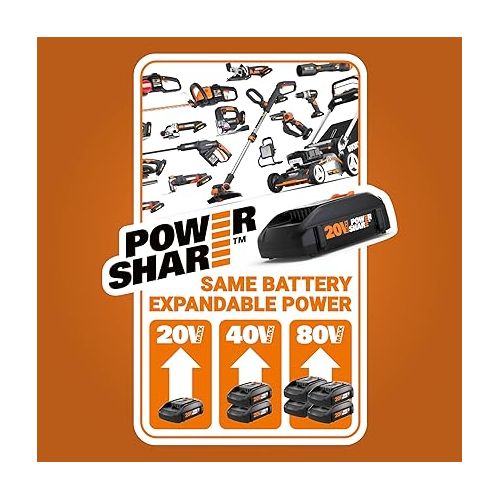  Worx WG545.9 20V Work Air Lithium Multi-Purpose Blower/Sweeper/Cleaner Tool ONLY