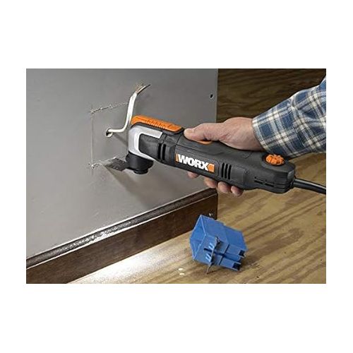  WORX Oscillating Tool Variable Speed 2.5A Corded Electric Oscillating Saw Quick Blade Change for Cutting, Sanding, Grinding with 70 pcs Accessories，Carrying Bag