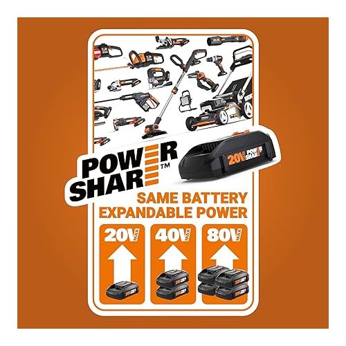  Worx String Trimmer Cordless, Edger 40V Power Share Weed Trimmer 13