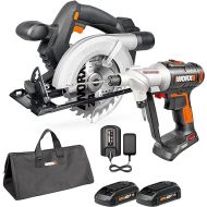 WORX 20V Cordless Switchdriver+Circular Saw WX957L 2-in-1 Drill & Driver and electric saw, Power Tool Combo Kit 2 * 2.0Ah Batteries & Charger Included