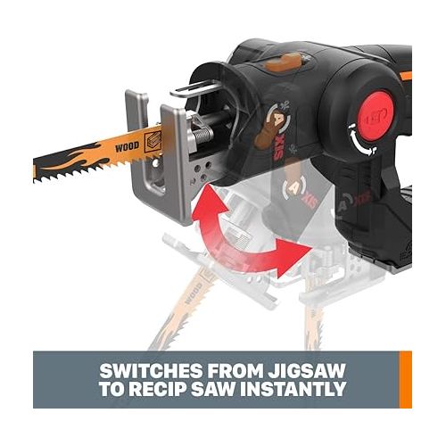  Worx WX550L.9 20V Power Share Axis Cordless Reciprocating & Jig Saw (Tool Only)