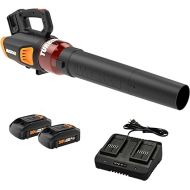 Worx 40V Turbine Leaf Blower Cordless with Battery and Charger, Brushless Motor Blowers for Lawn Care, Compact and Lightweight Cordless Leaf Blower WG584 - 2 Batteries & Charger Included