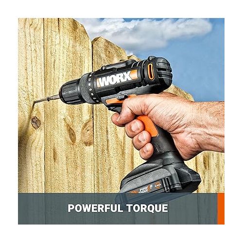  WORX 20V Cordless Power Tool Combo WX956L Drill Driver+Circular Saw+Reciprocating Saw, PowerShare, 2 * 2.0Ah Batteries & Charger Included