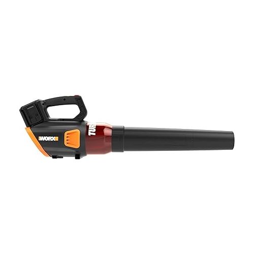  Worx 40V Turbine Leaf Blower Cordless with Battery and Charger, Brushless Motor Blowers for Lawn Care, Compact and Lightweight Cordless Leaf Blower WG584.9 - Tool Only