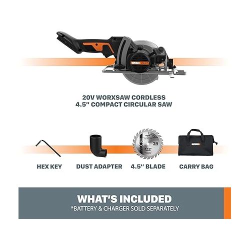  Worx WX531L.9 20V Power Share WORXSAW 4.5