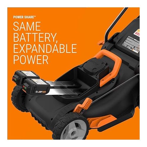  WORX WG911 20V Power Share Lawn Mower and Grass Trimmer (Batteries & Charger Included)