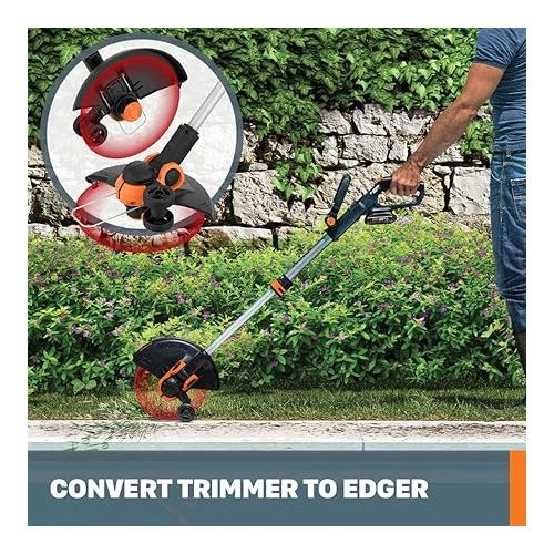  WORX WG911 20V Power Share Lawn Mower and Grass Trimmer (Batteries & Charger Included)