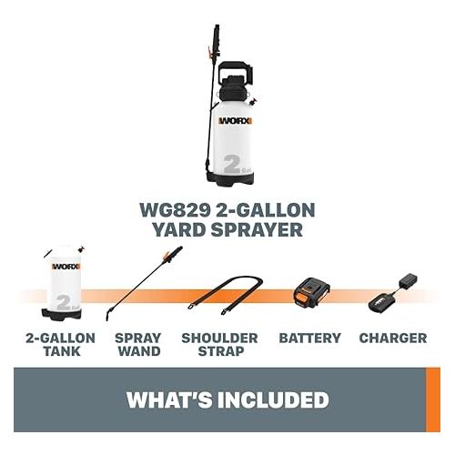  Worx WG829 20V Power Share 2-Gallon Cordless Yard Sprayer