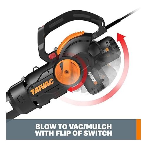  WORX 12 Amp TRIVAC 3-in-1 Electric Leaf Blower/Mulcher/Yard Vacuum - WG512