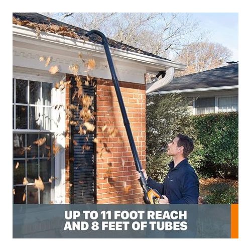  WORX WA4094 GUTTERPRO Universal Gutter Cleaning Kit, 11’ Reach