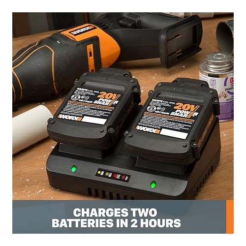  Worx WA3770 20V Li-ion Dual Port 2 Hour Charger