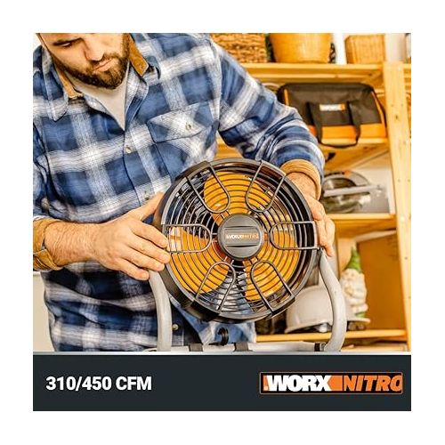  WORX Nitro WX095L 20V Power Share Cordless Work Fan with Ready Charge