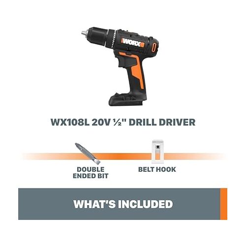  Worx 20V ½” Drill Driver with Power Share (Tool Only) - WX108L.9