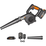 WORX 20V Cordless Jobsite Blower WX094L Compact Leaf Blower for Jobsite Garage Yards，2.0Ah Battery & Charger Included