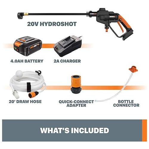  WORX Hydroshot 20V Power Share 320 PSI Portable Power Cleaner -WG620 (Battery & Charger Included)