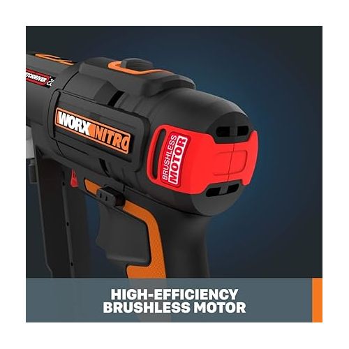  Worx Nitro 20V SwitchDriver 2.0, 2-in-1 Brushless Cordless Drill Driver, 2-in-1 Drill Set Rotatable Dual 1/4