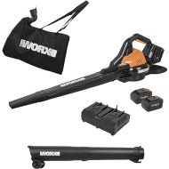 Worx 40V 3-in-1 Leaf Blower Vacuum Mulcher, Cordless with Brushless Motor, Battery & Charger - 2 Batteries Included