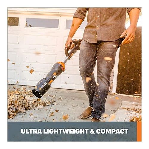  Worx 40V 165MPH 620CFM Cordless Leaf Blower, PowerShare, Brushless Motor, Lightweight - Tool Only