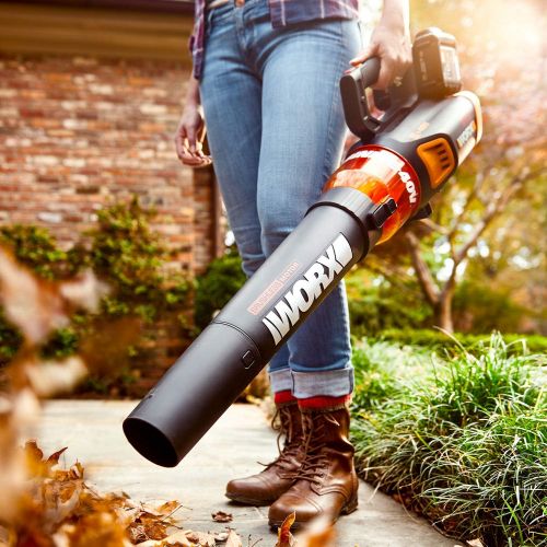  WORX 40V Turbine Cordless Leaf Blower (430CFM ) with Brushless Motor 2 x 4.0Ah Batteries and Charger Include,WG584.1