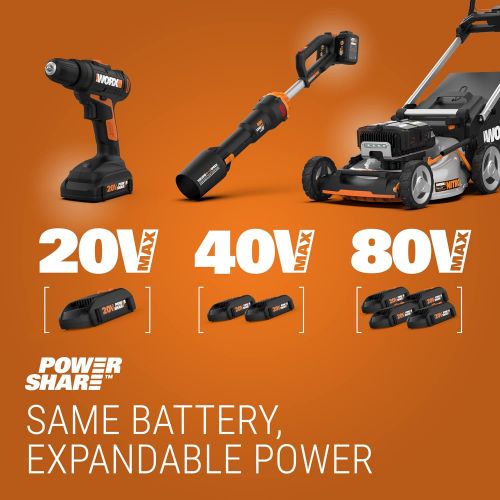  [아마존베스트]WORX WX092L 20V 2.0Ah 2 in 1 Cordless Inflator Battery and Charger Included, max. 10 Bar, Digital pressure display