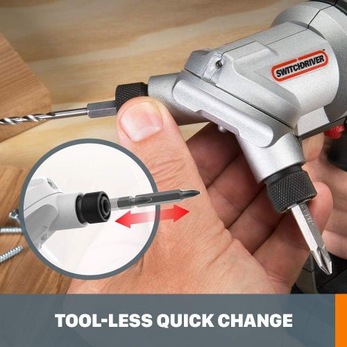  [아마존베스트]WORX WX176L.9 20V Switchdriver 2-in-1 Cordless Drill and Driver Tool Only with Rotating Dual Chucks and 2-Speed Motor with Precise Electronic Torque Control (Tool Only)