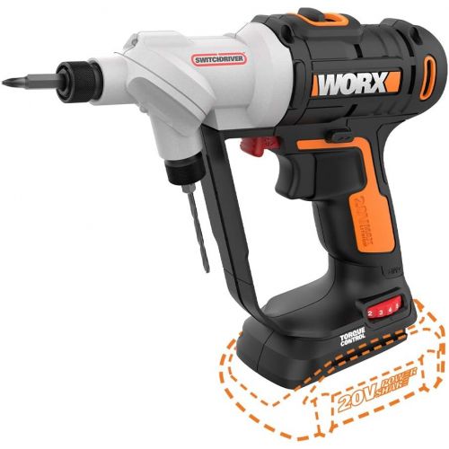  [아마존베스트]WORX WX176L.9 20V Switchdriver 2-in-1 Cordless Drill and Driver Tool Only with Rotating Dual Chucks and 2-Speed Motor with Precise Electronic Torque Control (Tool Only)