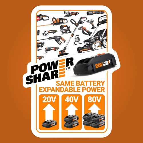  WORX WX820L.2 20V 2.0Ah Cordless Multi-Purpose Sander with 2 Batteries and 1 Charger