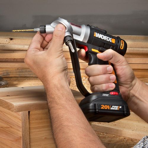  Worx WORX WX176L 20V Switchdriver 2-in-1 Cordless Drill and Driver with Rotating Dual Chucks and 2-Speed Motor with Precise Electronic Torque Control