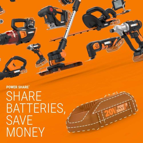  Worx WORX WX550L 20V AXIS 2-in-1 Reciprocating Saw and Jigsaw with Orbital Mode, Variable Speed and Tool-Free Blade Change