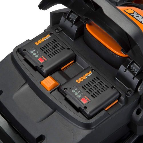  WORX WG774 Intellicut 56V Cordless 20 Lawn Mower with Mulching Capabilities, Orange and Black