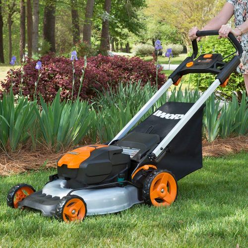  WORX WG774 Intellicut 56V Cordless 20 Lawn Mower with Mulching Capabilities, Orange and Black