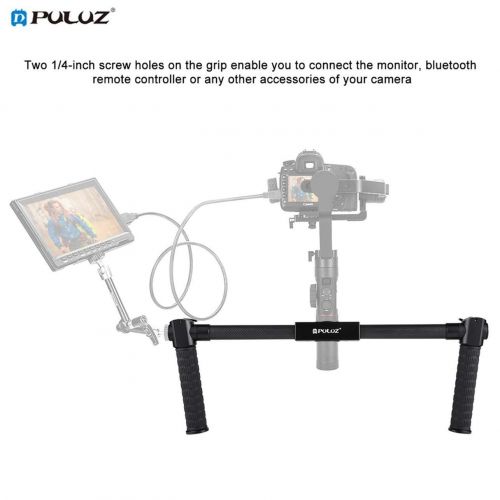  WOSOSYEYO PULUZ Lightweight Carbon Fiber Stabilizer Dual Handheld Grip for DSLR Camera(Color:Black)
